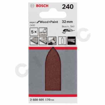 Cipac BOSCH - ABRASIF C430 EXPERT FOR WOOD AND PAINT, 32 MM, GRAIN 240, 5X - 2608605170