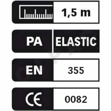 Cipac SECURX - LANYARD "Y-ELASTIC" MET SCHOKDEMPER PA + 1 X SH10 + 2 X SH15 - 1,5 M - SX 102326