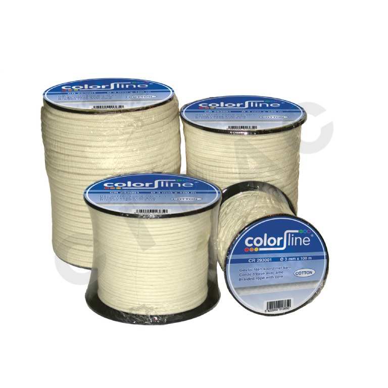 Cipac COLOR LINE - Corde en coton 2,5 mm x 100 m tressée avec âme - CR 292501