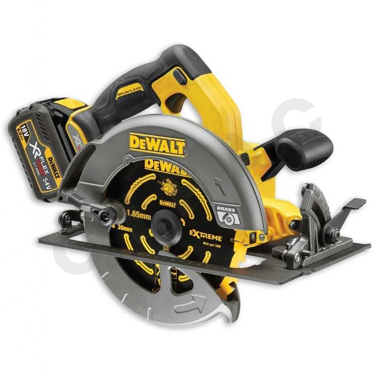 Cipac DEWALT - 54V XR FLEXVOLT SCIE CIRCULAIRE 190MM (COMPATIBLE AVEC RAIL DE GUIDAGE) EN COFFRET TSTAK - SANS ACCU NI CHARGEUR - DCS579NT-XJ