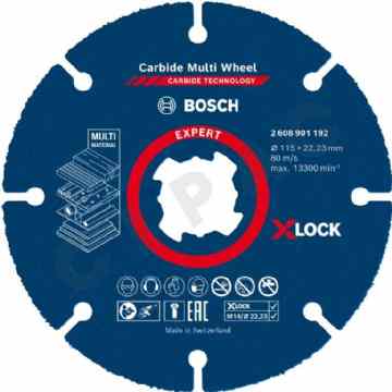 Cipac BOSCH - EXPERT X-LOCK DISQUE À TRONÇONNER CARBIDE MULTI WHEEL 115MM - 2608901192