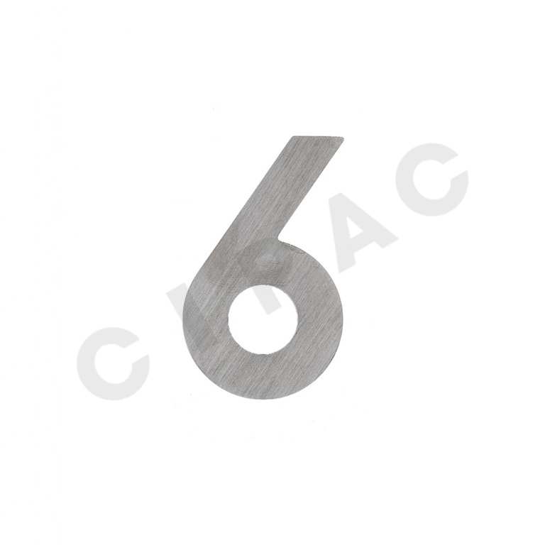 Cipac HDD - CHIFFRE PLAT PETIT AUTOCOLLANT 6 INOX PLUS - 2.366.000